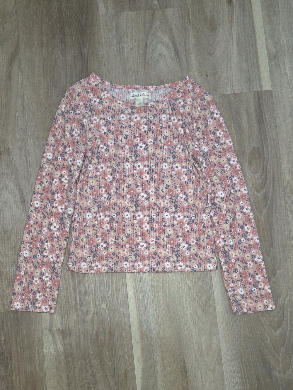 ♡•Derek Heart• Little Girls Floral Ribbed Long Sleeve Top
